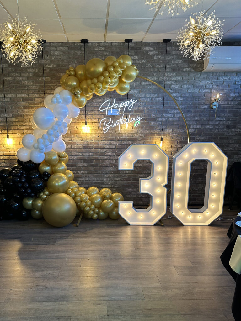 Balloon Hoop Arch with Number Marquee