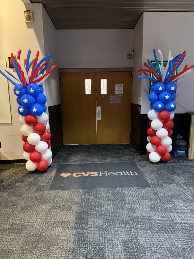 Red White Blue Balloon Columns