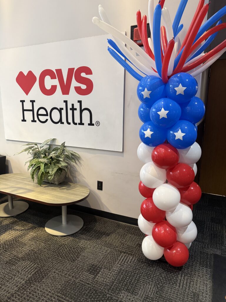 American Flag Balloon Column