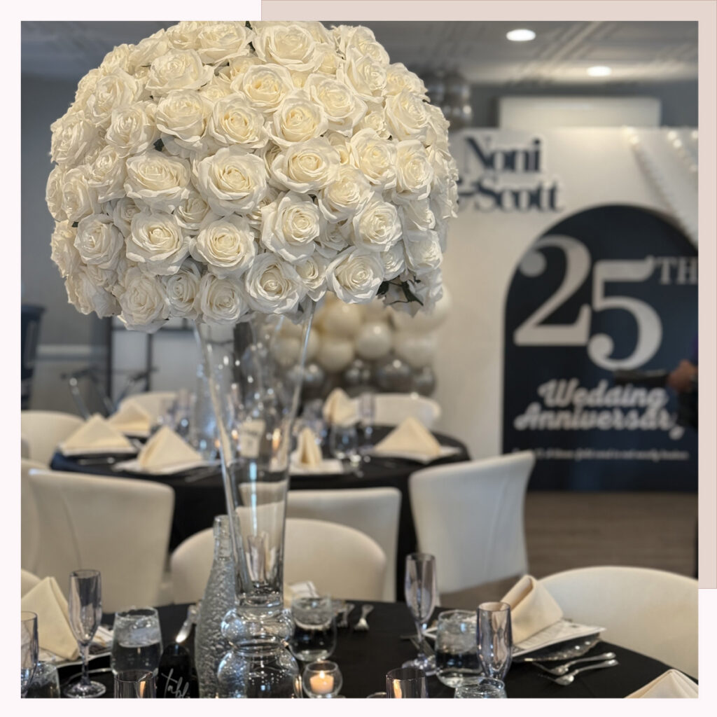 ivory flower ball centerpiece